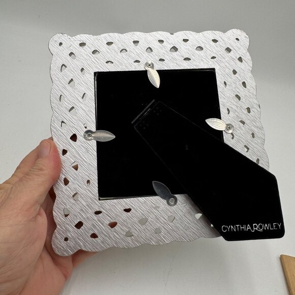 Cynthia Rowley NY Champagne Gold Braided Tabletop Picture Frame Fits 4" x 4" tre - Picture 5 of 9